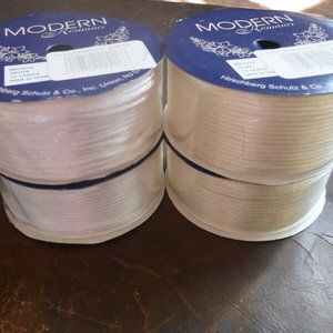4 Rolls Vintage Modern Romance Ribbon - Colors 2 White & 2 Ivory - 10 yds ea